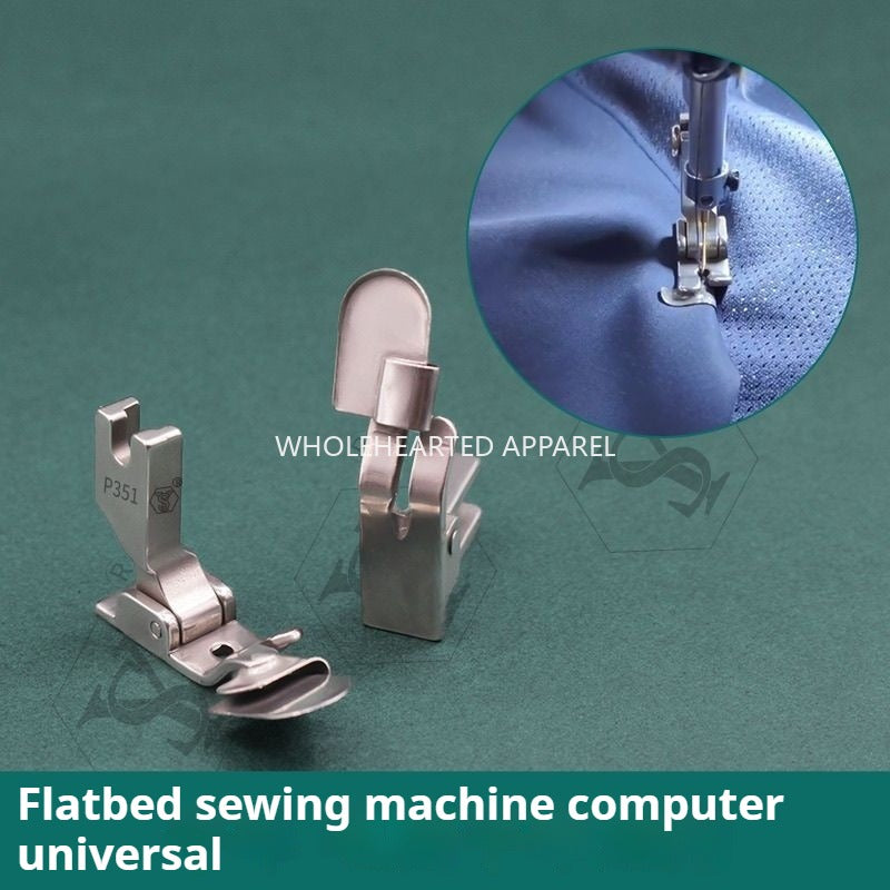 1107★  P351 non-ironing folding edge pressing foot, turtle hat under folding flat car crimping drum tool★