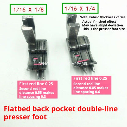 1211★ Prensatelas de doble cuchilla SP-18 totalmente de acero, prensatelas tangencial para bolsas de jeans, prensatelas de línea abierta de 0,1/0, prensatelas de doble tope para automóvil plano★