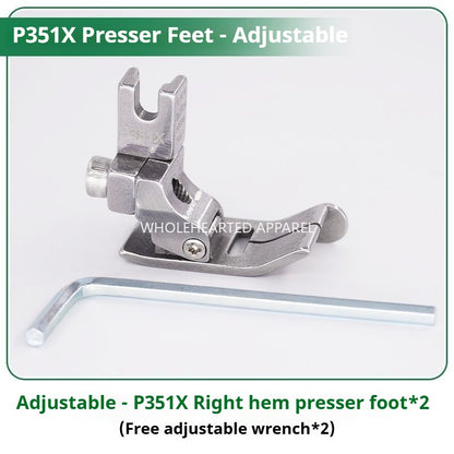 1032★  New flat car universal P351X adjustable right gear edge press foot medium and thick material special press bright and dark thread sewing machine accessories★