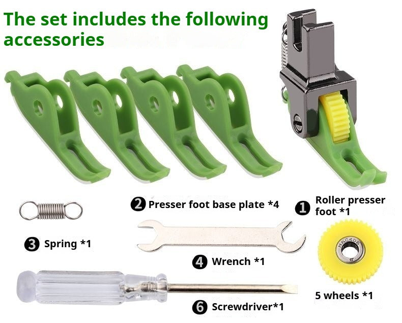 1684★  New T58N plastic roller presser foot computer flat car sewing machine zipper presser foot narrow presser foot 0.3 pressing line thickness universal★