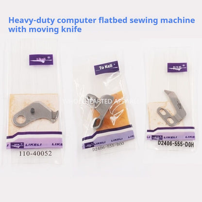 1466★  Authentic Qiangxin computer flat car wire cutting blade, movable knife 110-40052 fixed knife D2406-555-DOH parts★