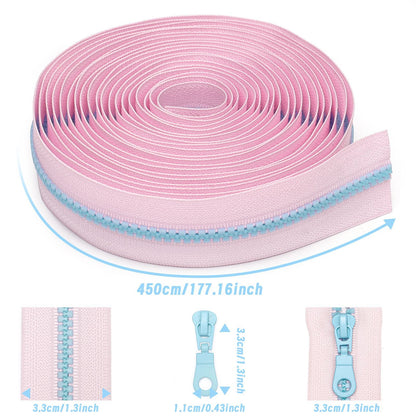 3078  Zipper No. 5 rubber tooth color matching luggage jewelry can be used for 4.5 meters + 10 follow-up tooth color Jitong heads = 1 pack