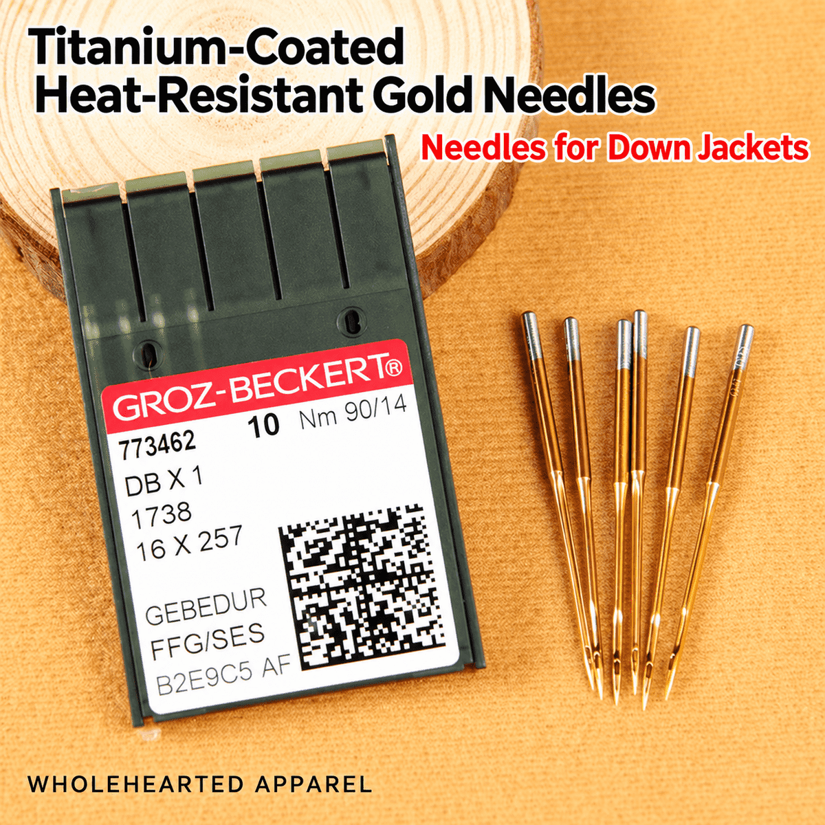 1144★ Deutsche Goldnadel DB * 1 Groz Nadel Flachwagen Nadel hitzebeständige Titan Daunenjacke Goldnadel★