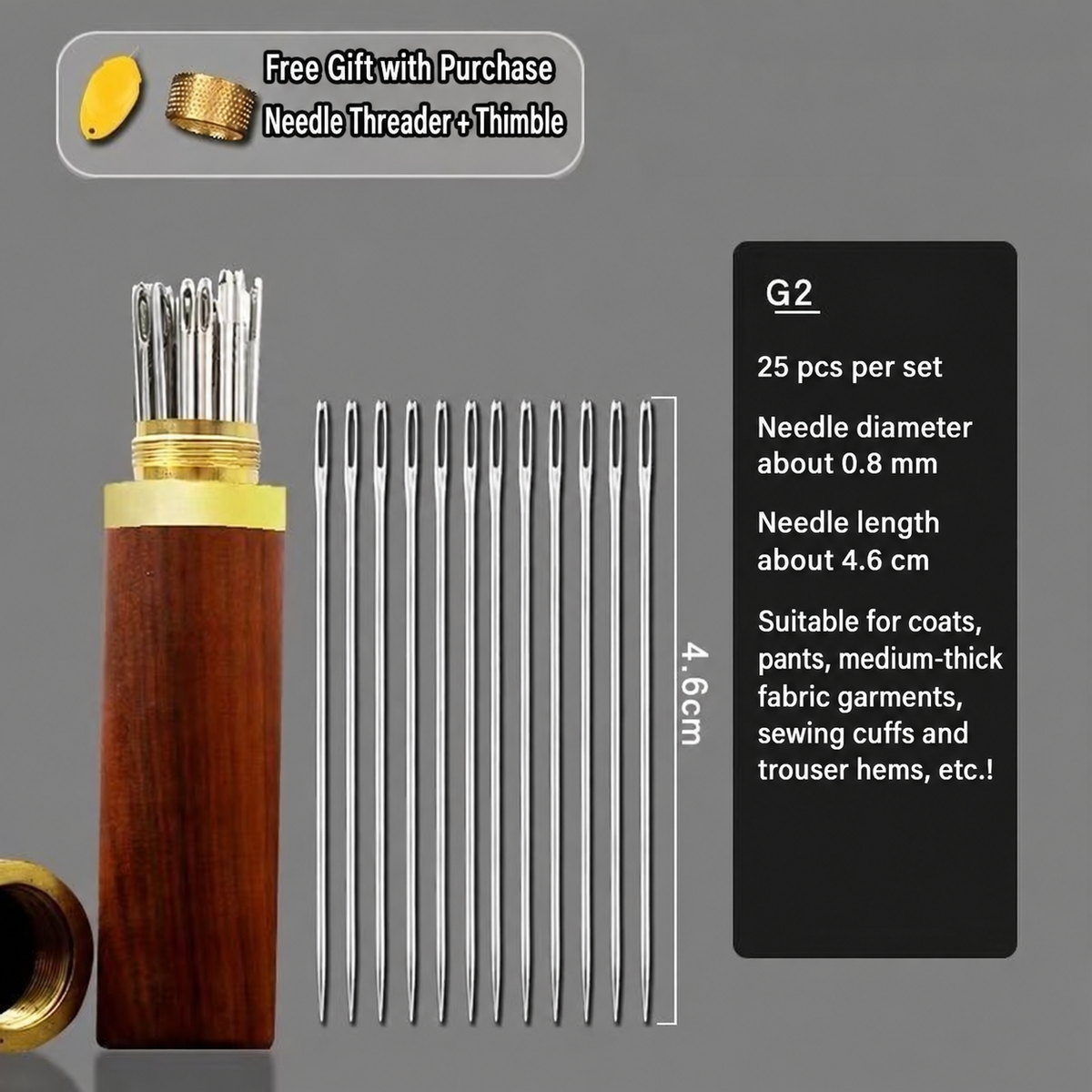 1917★ Traditional Hand Sewing Needles, Steel Needles for Clothing and Quilting, Large-Eye and Fine Sizes.
