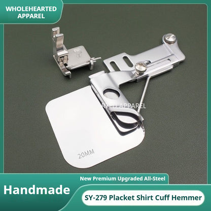 1757★ Handmade – Premium 279 shirt placket hemming folder, widened hemming attachment for curtain hems.★