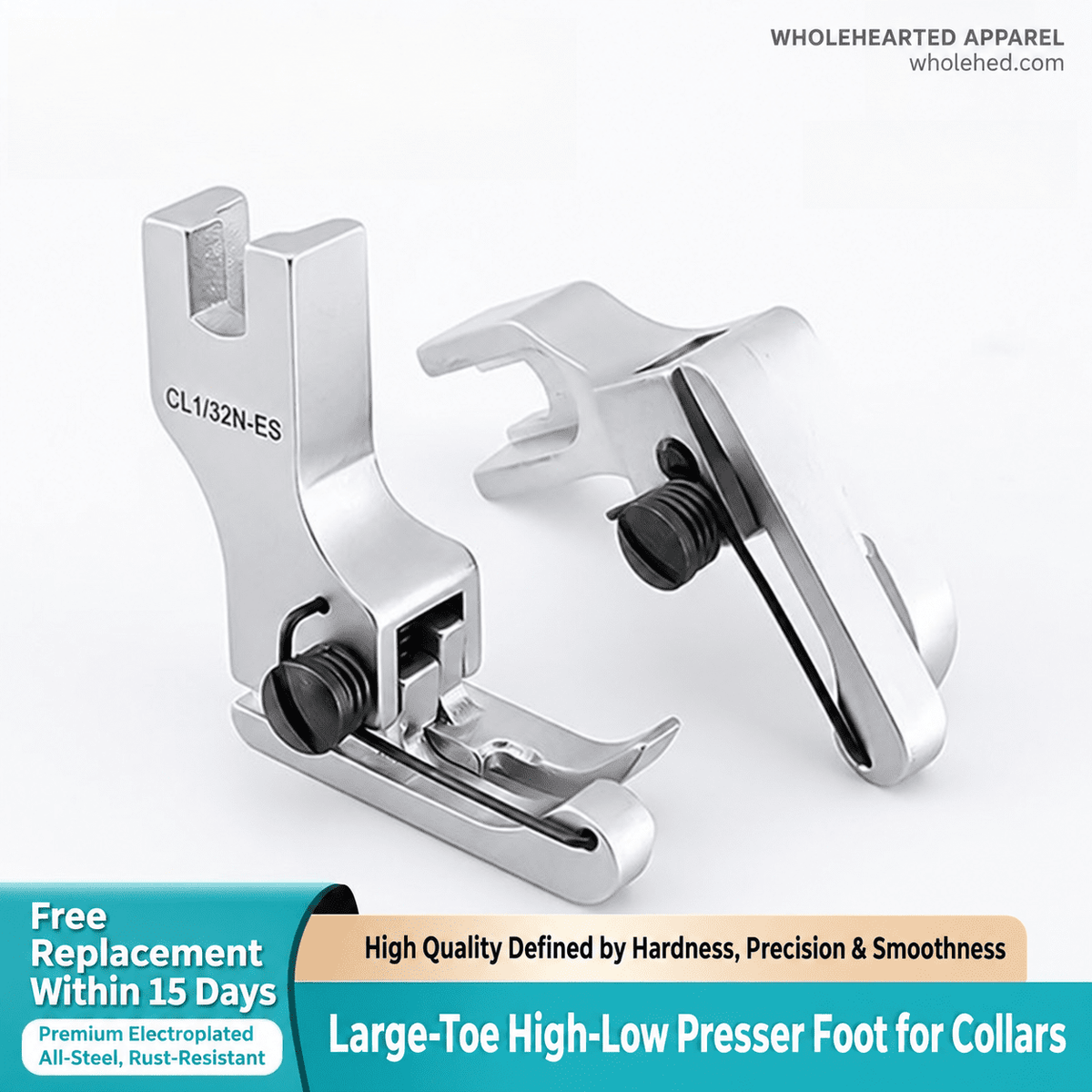 1137★ Prensatelas de acero galvanizado de altura regulable para costura de cuellos y bordes de 0,1/0,2 cm para máquina de coser.