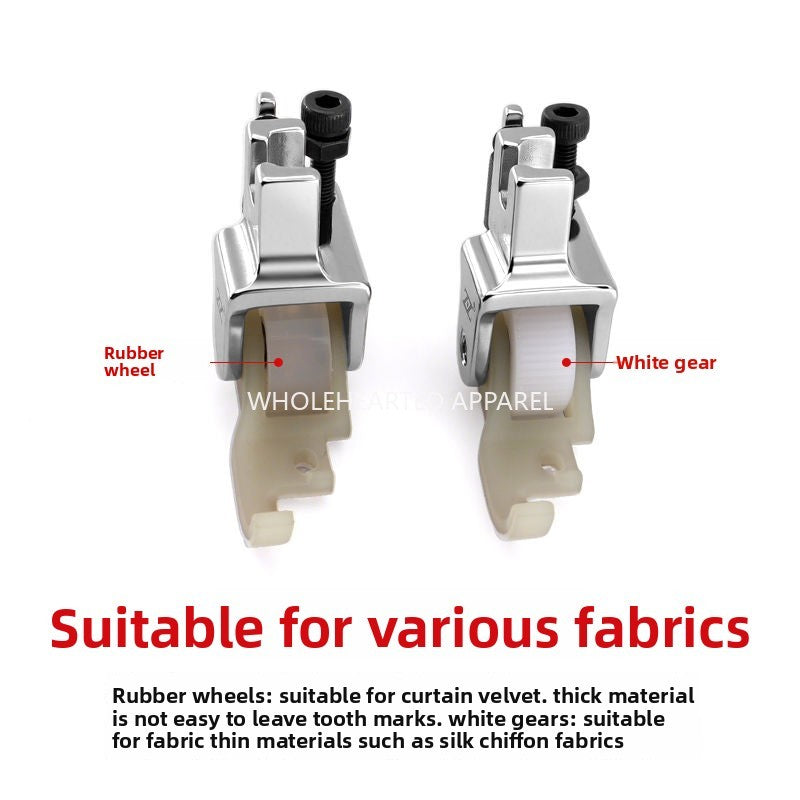1617★  New flat car A10 pull cylinder special presser foot roller plastic presser foot hemming device wheel Teflon baseplate