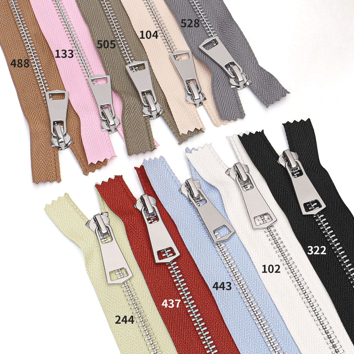 3110  Zipper No. 5 platinum closed tail hanging plated No. 8 piece silver tooth multi-color cloth belt luggage sweater universal for all kinds of clothing