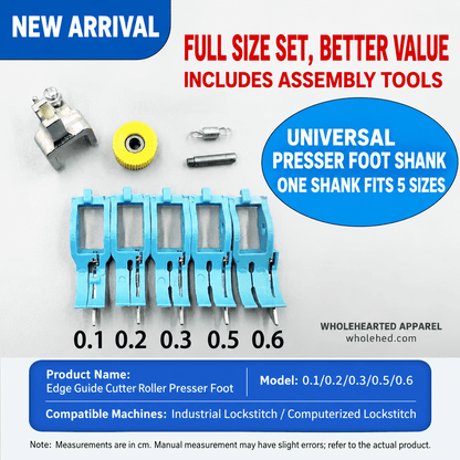 1692★ Sepatu Presser Kaki Mesin Jahit dengan Rol Pemandu Tepi Kanan dan Pelat Sol Plastik Teflon untuk Mesin Jahit Lockstitch Industri dan Komputerisasi.