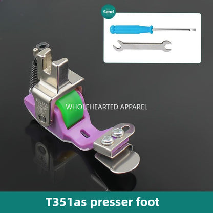 1707★T351 Adjustable Teflon Roller Presser Foot for Edge Folding★
