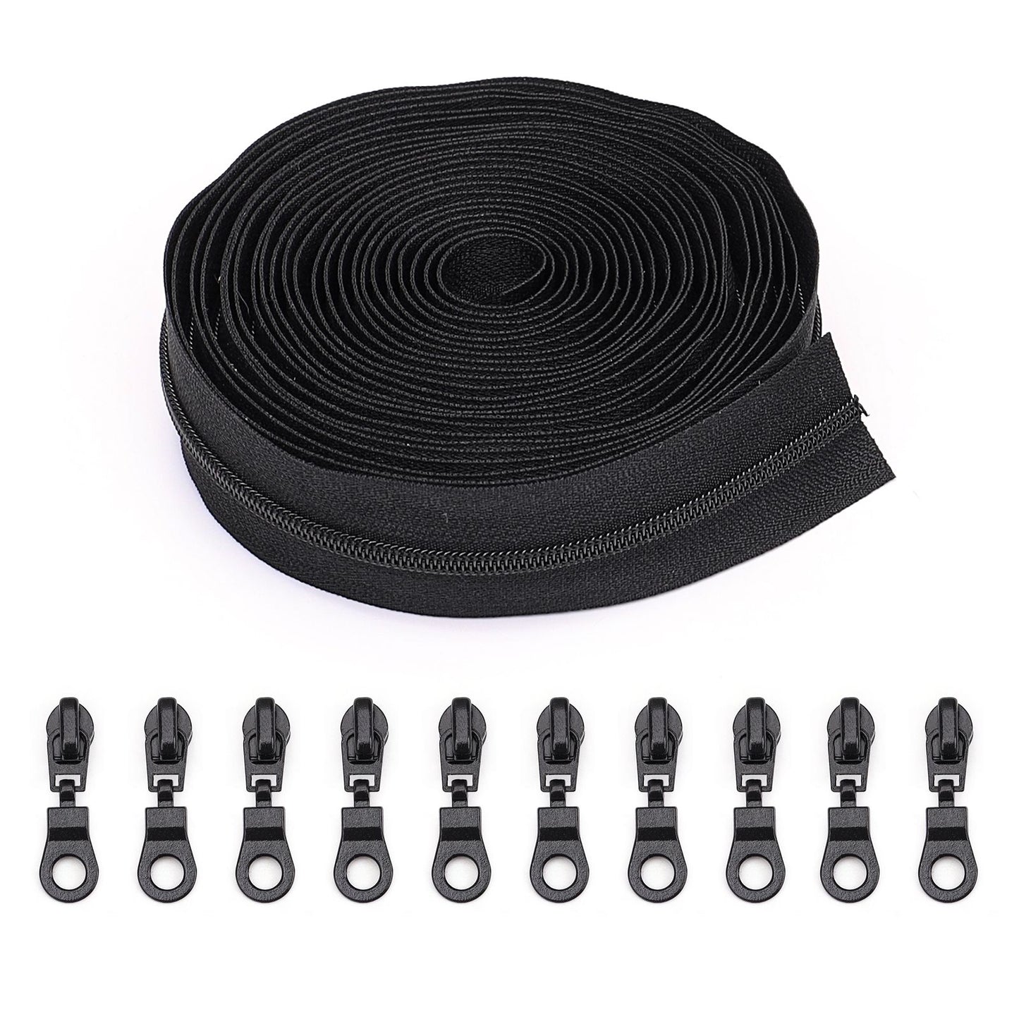 3071  Zipper No. 3 is wearing a solid color nylon set, luggage zipper, various packages 4.5 meters + 10 color Jitong heads = 1 pack