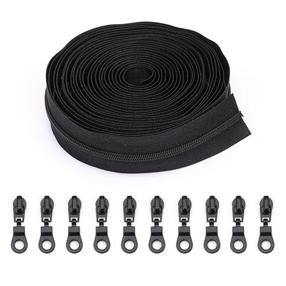 3071  Zipper No. 3 is wearing a solid color nylon set, luggage zipper, various packages 4.5 meters + 10 color Jitong heads = 1 pack