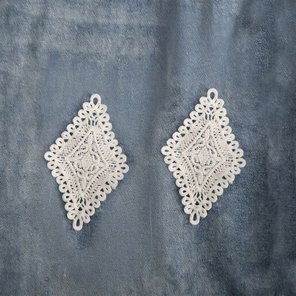 1935★ Extension de ceinture en dentelle brodée, garniture décorative ajourée pour l'ajustement manuel de la taille d'un pantalon.