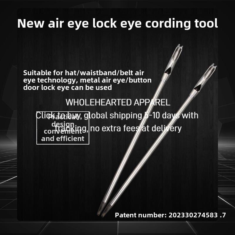1470★ New pneumatic eye button door rope threading tool, hat waist belt pneumatic eye can wear rope head