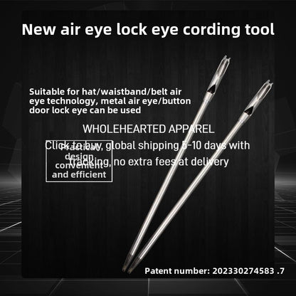 1470★ New pneumatic eye button door rope threading tool, hat waist belt pneumatic eye can wear rope head