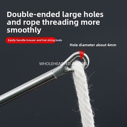 1636★  New high-hardness double-head rope threading tool large hole handmade round head elastic pants rope sewing accessories