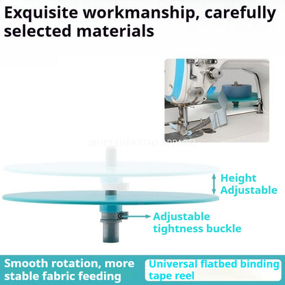 1740★ Bandeja de cinta de encuadernación de altura ajustable para poste del cabezal de máquina de coser de cama plana, accesorio para máquina de coser de material ABS★