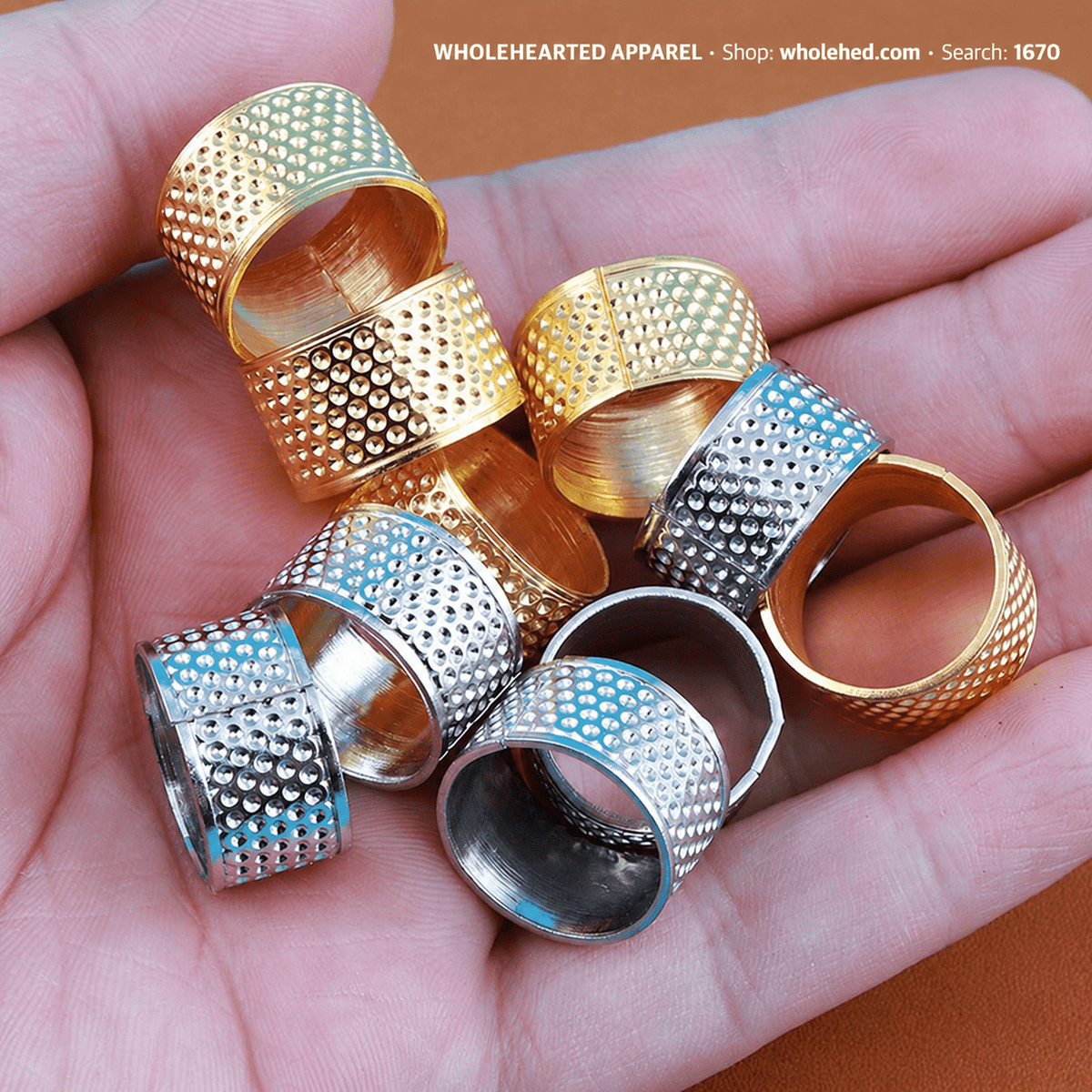 1670★ Anillo dedal clásico grueso para coser a mano, remendar y hacer punto de cruz