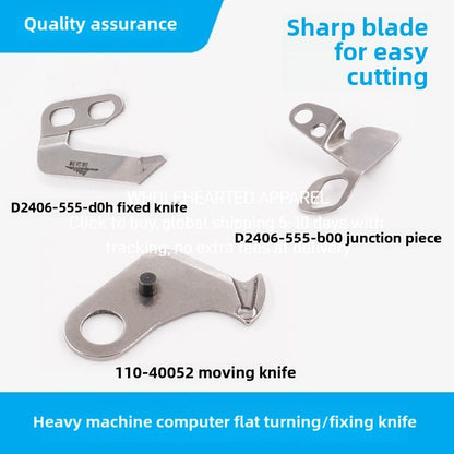 1466★  Authentic Qiangxin computer flat car wire cutting blade, movable knife 110-40052 fixed knife D2406-555-DOH parts