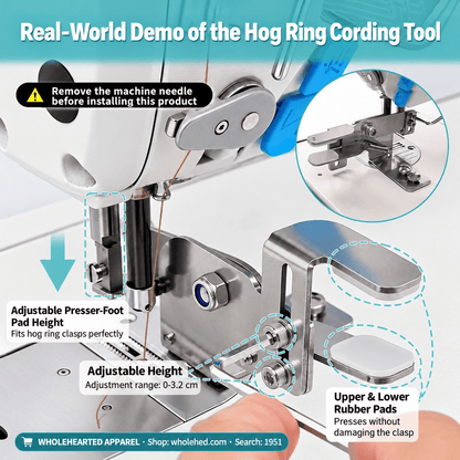 1951★ Adjustable-Height Stainless Steel Cord Lock Threading Tool for Clothing Drawstrings