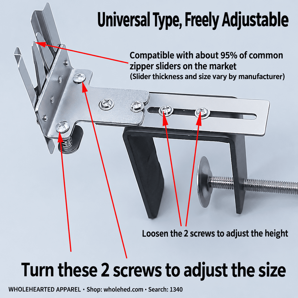 1340★ Universal Zipper Slider Installation Tool, Zipper Pull Threading Clamp and Holder.