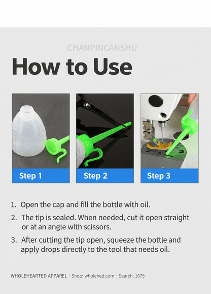 1675★ Plastic Sewing Machine Oil Bottle (Empty, Small or Large, Drop-Resistant and Squeezable)