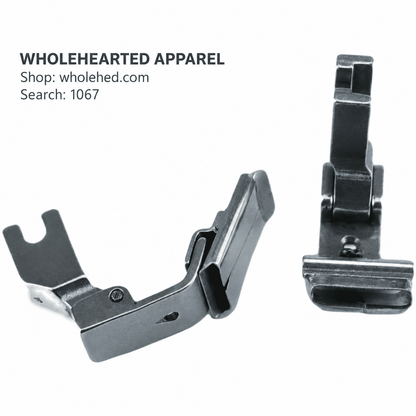 1067★ All-Steel Presser Foot for Computerized Lockstitch Sewing Machines, Back Neck Tape, Webbing and Lace Guide.