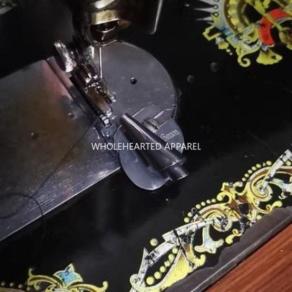 1074★Machine à coudre vintage domestique, table à plat universelle pour ordinateur, machine à ourlet roulé en spirale pour serviettes faites à la main, tube de traction pour ourlet roulé★