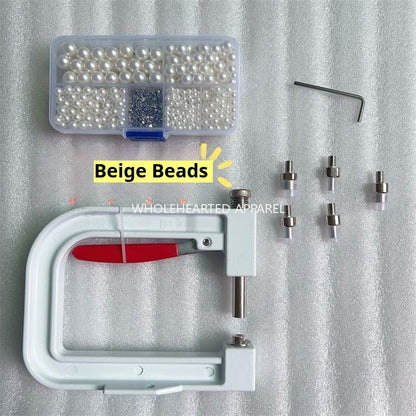 1583★  Portable handmade set bead machine hand-pressed rhinestone non-porous ABS imitation pearl four-claw nail DIY jewelry accessories★