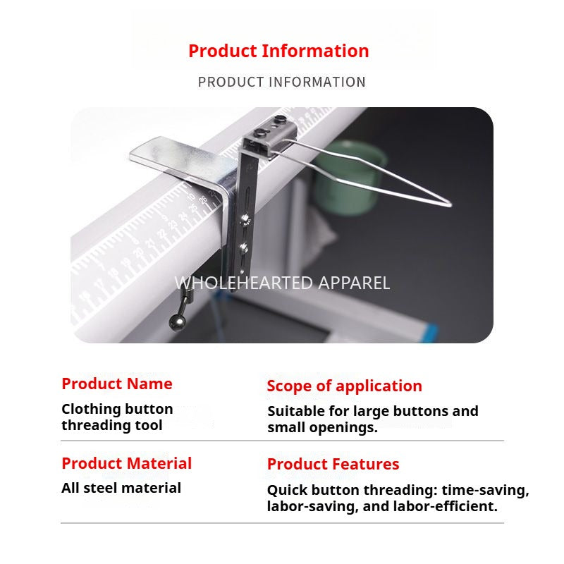 1001★ Nouveau dispositif d'enfilage de boutons haute efficacité, clip en forme de I pour la pose de boutons, boutons d'outillage, pièces détachées pour boutons, spécialement conçu pour les usines de confection★