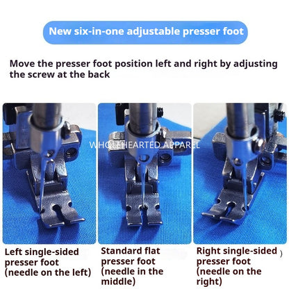 1091★  New flat car six 6-in-1 presser foot multi-function presser foot multi-adjustment left and right unilateral rib positioning wrinkle★