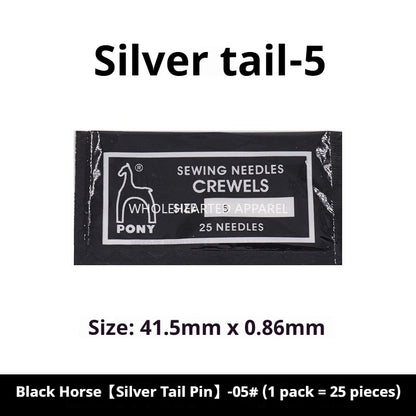 1514★ Aiguilles à broder indiennes authentiques PONY, marque cheval, marque cerf, queue dorée, 25 pièces/sachet★