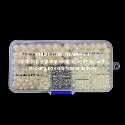 1583★  Portable handmade set bead machine hand-pressed rhinestone non-porous ABS imitation pearl four-claw nail DIY jewelry accessories