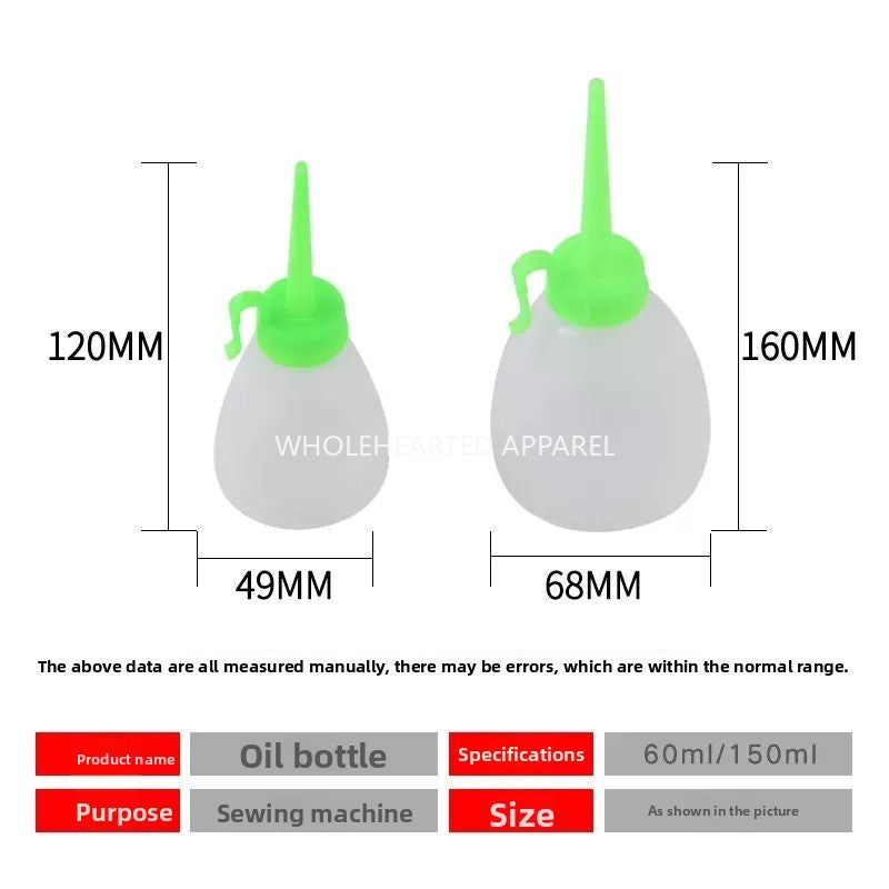 1675★  Plastic size oil pot (empty pot) Resistant to drop and extrusion, not broken, sewing machine oil pot Plastic oil pot for sewing machine