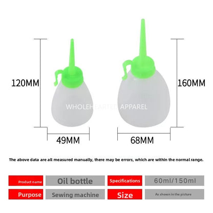 1675★  Plastic size oil pot (empty pot) Resistant to drop and extrusion, not broken, sewing machine oil pot Plastic oil pot for sewing machine
