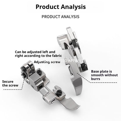 1733★ Four Thread Overlock Machine Narrow Seam Presser Foot Single Side Left Right Adjustable Serger Presser Foot Four Thread Compatible Sewing Accessory★