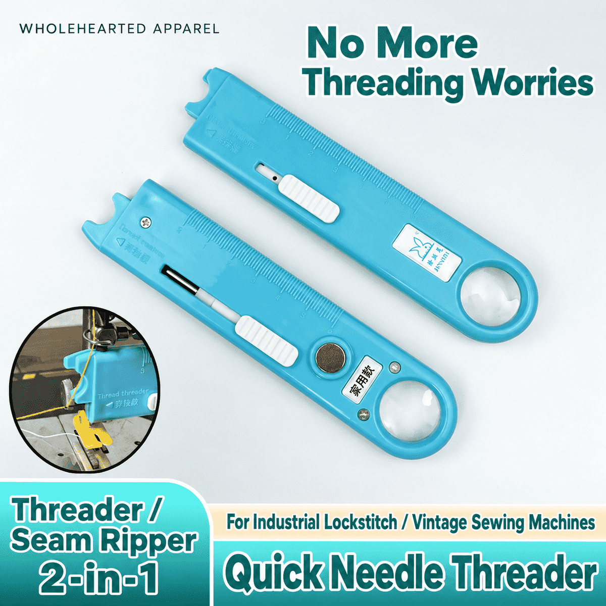 1059★ New Arrivals 2 | More Options | Universal Quick Needle Threader with Seam Ripper for Industrial and Vintage Home Sewing Machines.