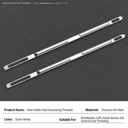 1794★ Stainless Steel Cord Threader for Elastic Waistbands, Webbing, Lace, and Eyelets.