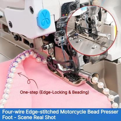 1909★ Four-Thread Overlock Beading Presser Foot, 6mm/8mm, Smooth Bead Sewing★
