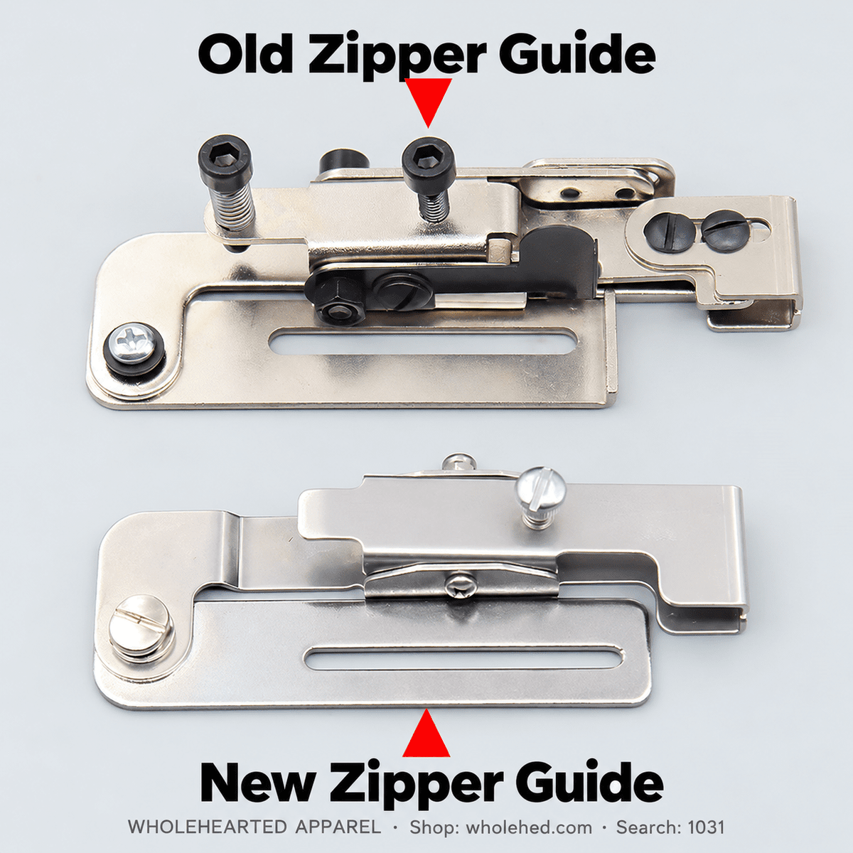 1031★ Guide-fermeture à glissière réglable nouveau style pour machines à coudre à plat, pour la couture de fermetures à glissière et de pattes de boutonnage