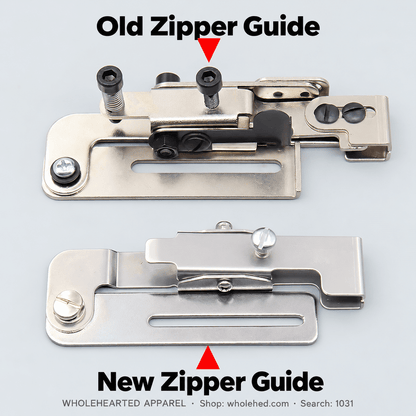 1031★ Guide-fermeture à glissière réglable nouveau style pour machines à coudre à plat, pour la couture de fermetures à glissière et de pattes de boutonnage