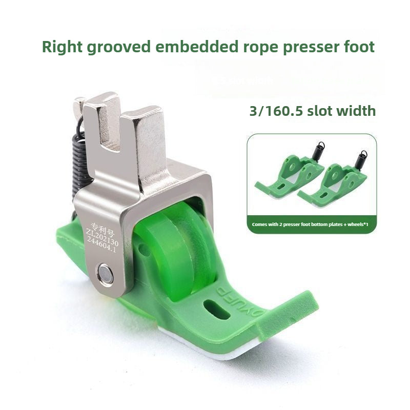 1680★  New flat car Teflon embedded rope roller presser foot P69 with slot embedded rope presser foot sill rope bag rope sewing accessories