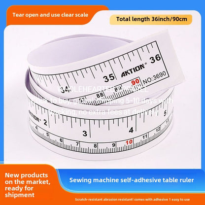 1435★  Plate ruler Clothing plate making Industrial sewing machine Table ruler Self-adhesive paste 90 cm Cutting inspection table measurement