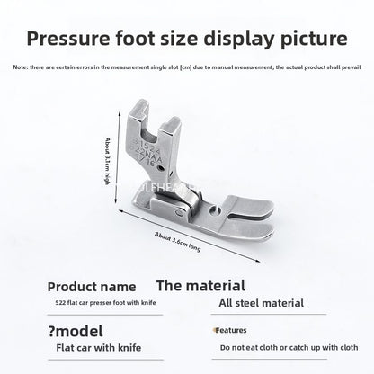 1626★  New 522 flat car with knife All steel presser foot Flat car Universal presser foot 2/8/10/12mm sewing machine accessories