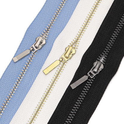 3099  Zipper No. 3 metal slider horseshoe head platinum light gold gun color ribbon lock luggage clothing zipper can be factory direct sales