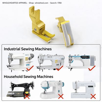 1780★ Yellow Plastic High-Low Presser Foot for Computer Sewing Machine, Topstitching and Waistband Sewing Durable Gold Finish.