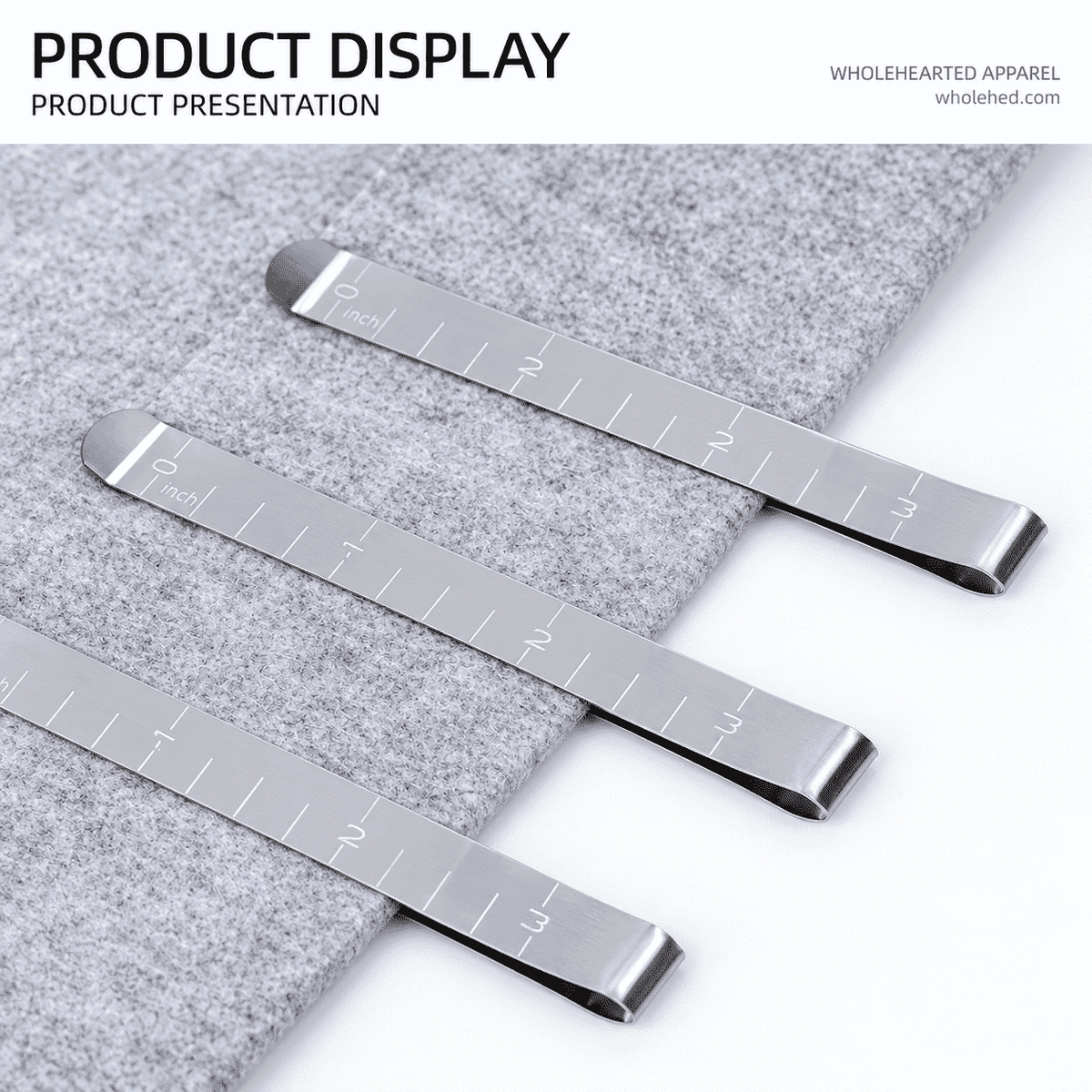1663★ Metal Sewing Hemming Clip Sewing Clip 3 Inch Measuring Ruler Quilting Clip Fixed Ruler DIY Sewing Fixed Marker.