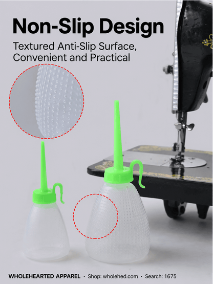 1675★ Plastic Sewing Machine Oil Bottle (Empty, Small or Large, Drop-Resistant and Squeezable)