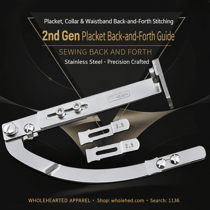 1136★ Industrial Flatbed Sewing Machine Edge-Stitching Guide for Plackets and Waistbands