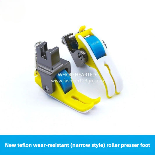 1092★  New Teflon wear-resistant roller presser foot plastic special narrow flat car thick universal sewing machine cloth wheel